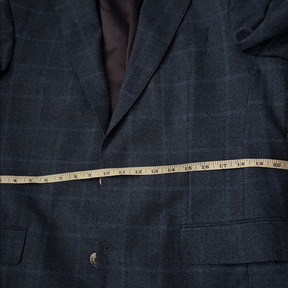 Jack Victor Navy Blue Plaid tailored suit - Picture 5 of 8